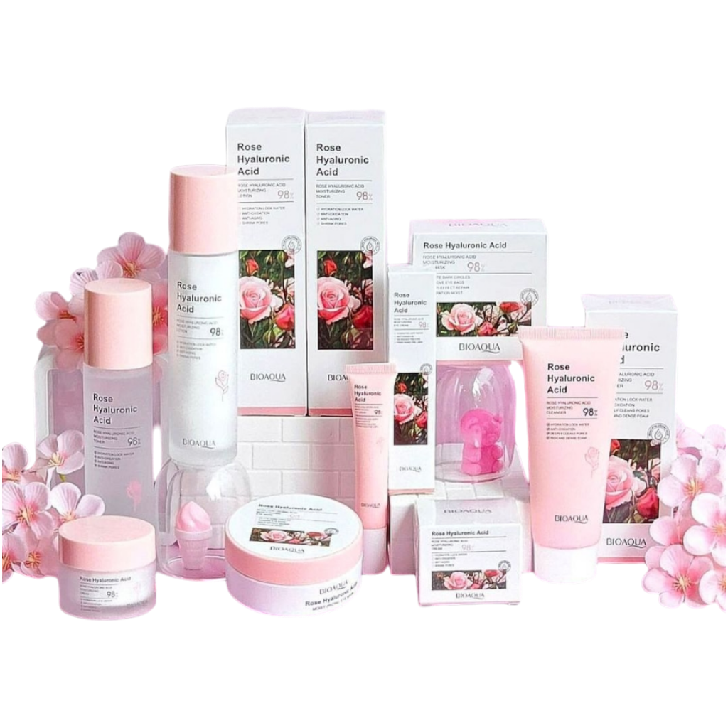 Kit acido hialuronico y rosas de bioaqua sentidos makeup